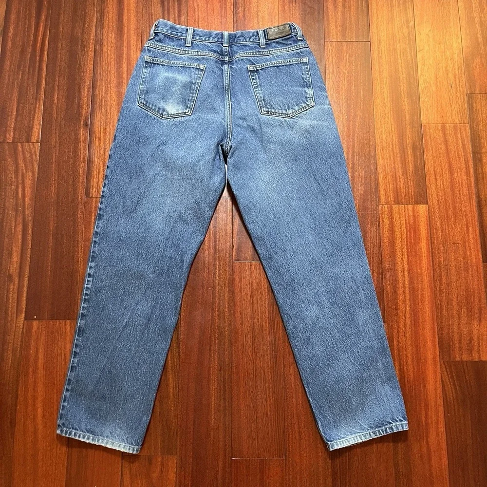 LL Bean Jeans Mens 34x32 Blue Denim Straight Leg Cotton Denim Workwear Gorpcore